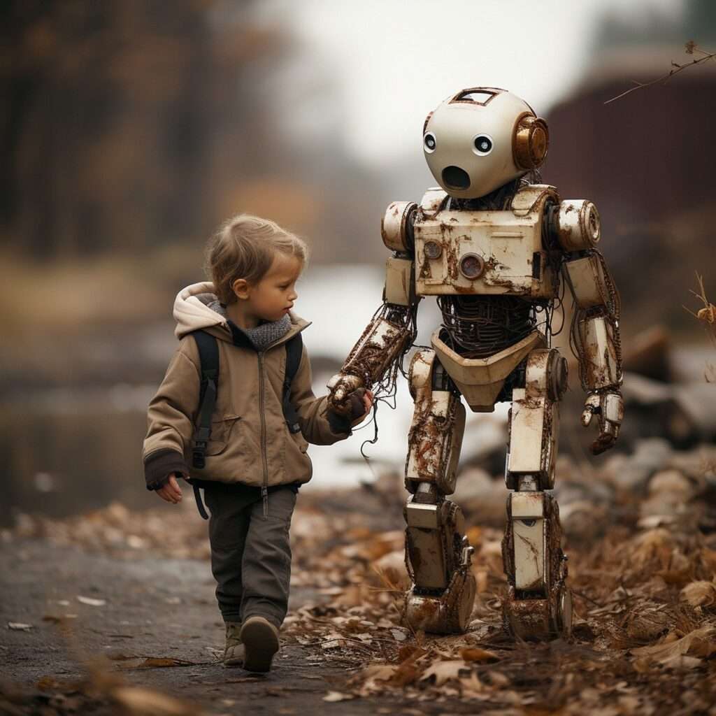 ai generated, boy, robot
