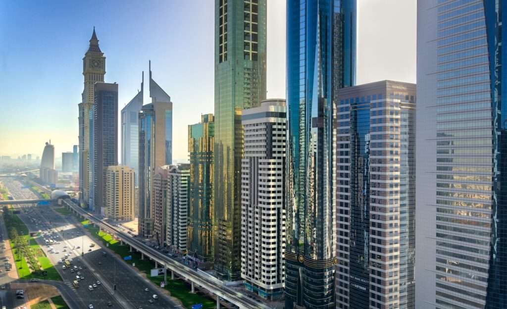 high-rise buildings in city